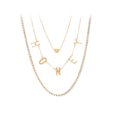 Load image into Gallery viewer, Simple and Romantic Plated Gold Honey Heart Multilayer Necklace with Cubic Zirconia