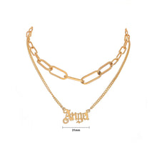 Load image into Gallery viewer, Fashion Personality Plated Gold Angel Chain Double Layer Necklace