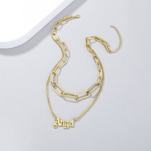 Load image into Gallery viewer, Fashion Personality Plated Gold Angel Chain Double Layer Necklace