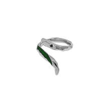 Load image into Gallery viewer, 925 Sterling Silver Simple Personality Irregular Enamel Green Geometric Adjustable Open Ring