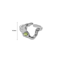 Load image into Gallery viewer, 925 Sterling Silver Fashion Personality Irregular Geometric Adjustable Open Ring with Cubic Zirconia