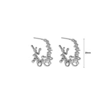Load image into Gallery viewer, 925 Sterling Silver Temperament Personality Irregular Lava C-Shape Geometric Stud Earrings