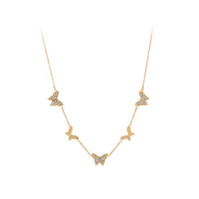 Load image into Gallery viewer, Simple and Elegant Plated Gold Butterfly Necklace with Cubic Zirconia