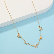 Load image into Gallery viewer, Simple and Elegant Plated Gold Butterfly Necklace with Cubic Zirconia