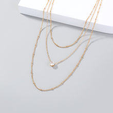 Load image into Gallery viewer, Simple Fashion Plated Gold Geometric Chain Multilayer Necklace with Cubic Zirconia