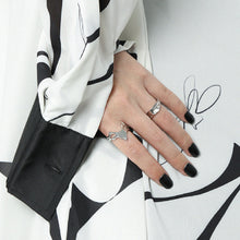 Load image into Gallery viewer, 925 Sterling Silver Fashion Creative Fox Shape Irregular Geometric Adjustable Open Ring