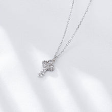 Load image into Gallery viewer, 925 Sterling Silver Simple Fashion Key Pendant with Cubic Zirconia and Necklace