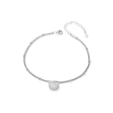 Load image into Gallery viewer, 925 Sterling Silver Fashion Temperament Shell Anklet with Cubic Zirconia