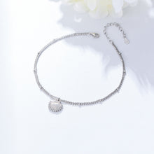 Load image into Gallery viewer, 925 Sterling Silver Fashion Temperament Shell Anklet with Cubic Zirconia