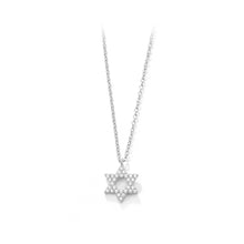 Load image into Gallery viewer, 925 Sterling Silver Fashion Simple Six-pointed Star Pendant with Cubic Zirconia and Necklace