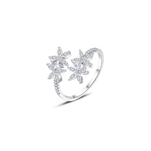 Load image into Gallery viewer, Fashion Bright Flower Adjustable Open Ring with Cubic Zirconia