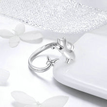 Load image into Gallery viewer, 925 Sterling Silver Fashion Simple Cat Butterfly Geometric Adjustable Open Ring