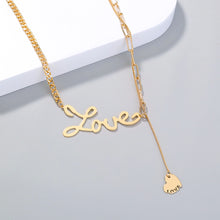 Load image into Gallery viewer, Fashion Temperament Plated Gold Love Tassel Heart Necklace