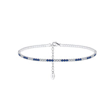 Load image into Gallery viewer, 925 Sterling Silver Fashion Temperament Geometric Blue Cubic Zirconia Anklet