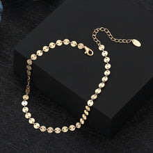 Load image into Gallery viewer, 925 Sterling Silver Plated Gold Fashion Simple Disc Geometric Anklet