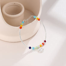 Load image into Gallery viewer, 925 Sterling Silver Fashion Temperament Smiley Round Colorful Beanie Beaded Bracelet