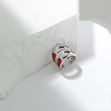 Load image into Gallery viewer, 925 Sterling Silver Fashion Simple Enamel Red Geometric Circle Single Ear Clip