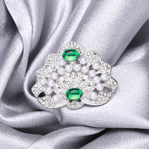 Fashion and Elegant Crown Imitation Pearl Brooch with Cubic Zirconia