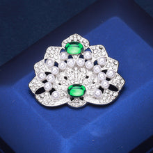 Load image into Gallery viewer, Fashion and Elegant Crown Imitation Pearl Brooch with Cubic Zirconia