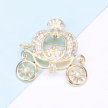 Load image into Gallery viewer, Fashion Personality Plated Gold Pumpkin Car Brooch with Cubic Zirconia