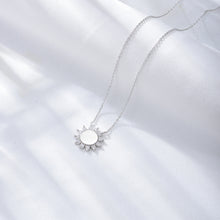 Load image into Gallery viewer, 925 Sterling Silver Fashion Simple Sun Pendant with Cubic Zirconia and Necklace