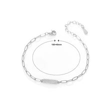Load image into Gallery viewer, 925 Sterling Silver Simple Temperament Geometric Bar Bracelet with Cubic Zirconia