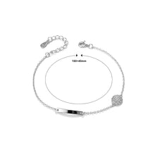 Load image into Gallery viewer, 925 Sterling Silver Simple Fashion Round Bar Geometric Bracelet with Cubic Zirconia