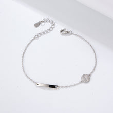 Load image into Gallery viewer, 925 Sterling Silver Simple Fashion Round Bar Geometric Bracelet with Cubic Zirconia