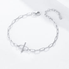 Load image into Gallery viewer, 925 Sterling Silver Simple Temperament Hollow Geometric Bracelet with Cubic Zirconia