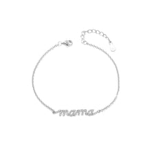 Load image into Gallery viewer, 925 Sterling Silver Simple Temperament Mama Alphabet Bracelet with Cubic Zirconia