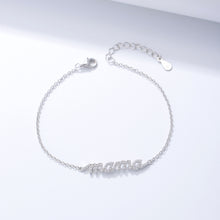 Load image into Gallery viewer, 925 Sterling Silver Simple Temperament Mama Alphabet Bracelet with Cubic Zirconia
