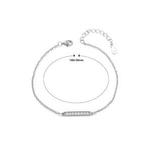 925 Sterling Silver Simple Fashion Geometric Bar Cubic Zirconia Bracelet