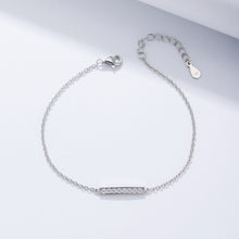Load image into Gallery viewer, 925 Sterling Silver Simple Fashion Geometric Bar Cubic Zirconia Bracelet