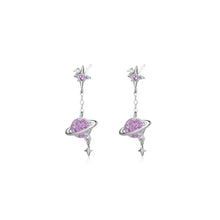 Load image into Gallery viewer, 925 Sterling Silver Fashion Creative Planet Star Tassel Earrings with Cubic Zirconia