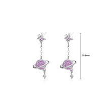Load image into Gallery viewer, 925 Sterling Silver Fashion Creative Planet Star Tassel Earrings with Cubic Zirconia