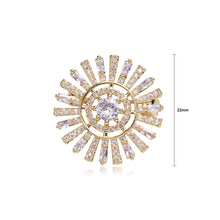 Load image into Gallery viewer, Fashion Brilliant Plated Gold Sunflower Brooch with Cubic Zirconia