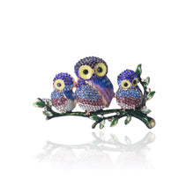 Load image into Gallery viewer, Fashion Brilliant Plated Gold Enamel Owl Brooch with Cubic Zirconia