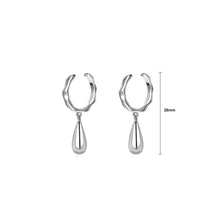 Load image into Gallery viewer, 925 Sterling Silver Simple Personality Water Drop Shaped Geometric Circle Ear Clips