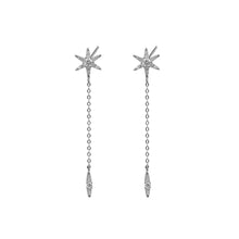 Load image into Gallery viewer, 925 Sterling Silver Simple Fashion Star Tassel Earrings with Cubic Zirconia