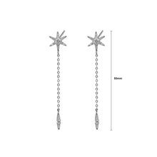 Load image into Gallery viewer, 925 Sterling Silver Simple Fashion Star Tassel Earrings with Cubic Zirconia