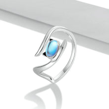 Load image into Gallery viewer, 925 Sterling Silver Simple Temperament Cat Moonstone Adjustable Open Ring
