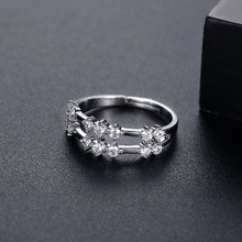 Load image into Gallery viewer, Fashion Simple Hollow Geometric Adjustable Ring with Cubic Zirconia
