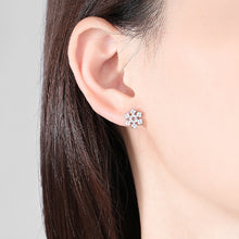 Load image into Gallery viewer, Simple and Cute Snowflake Elk Asymmetric Stud Earrings with Cubic Zirconia