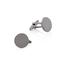 Load image into Gallery viewer, Fashion Simple Plated Black Pattern Geometric Round Cufflinks