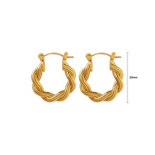 Load image into Gallery viewer, Fashion Personality Plated Gold 316L Stainless Steel Twist Geometric Circle Earrings