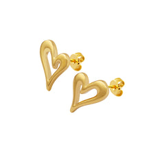 Load image into Gallery viewer, Fashion Simple Plated Gold 316L Stainless Steel Hollow Heart Stud Earrings