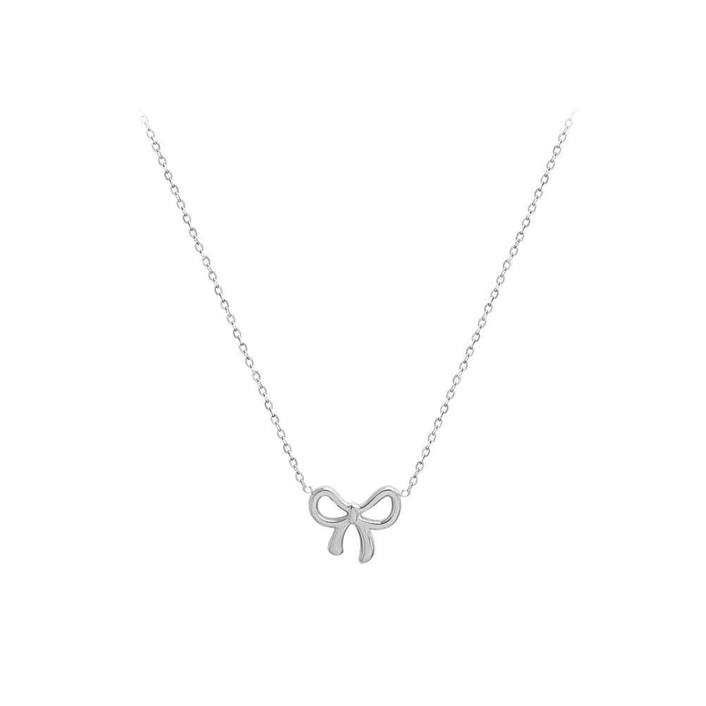 Sweet and Lovely 316L Stainless Steel Ribbon Pendant with Necklace