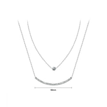 Load image into Gallery viewer, Simple and Creative Smiley Curved Geometric 316L Stainless Steel Double Layer Necklace with Cubic Zirconia