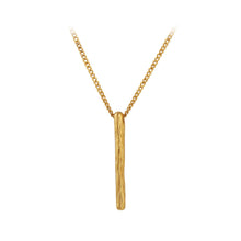 Load image into Gallery viewer, Fashion Simple Plated Gold 316L Stainless Steel Pattern Geometric Strip Long Pendant with Necklace