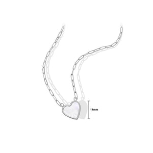 Simple Romantic 316L Stainless Steel Heart Shell Pendant with Necklace